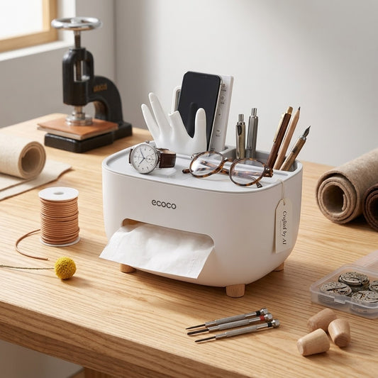 ECOCO Desktop Tissue Box Organizer & Multipurpose Holder