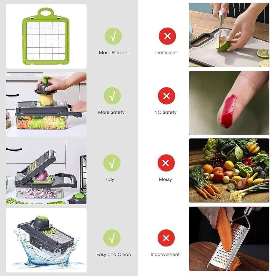 14-in-1 Multifunctional Vegetable Chopper & Slicer Set