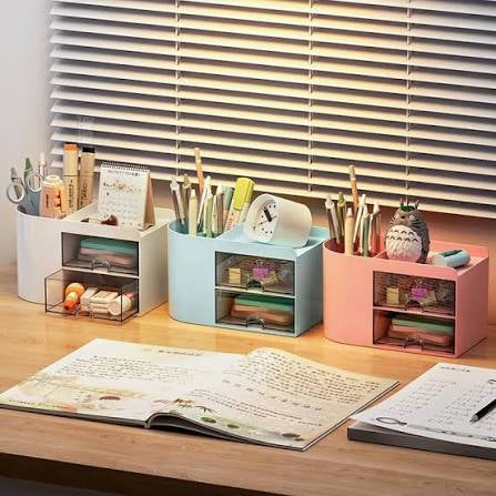 2-Drawer Mini Desktop Organizer & Stationery Caddy